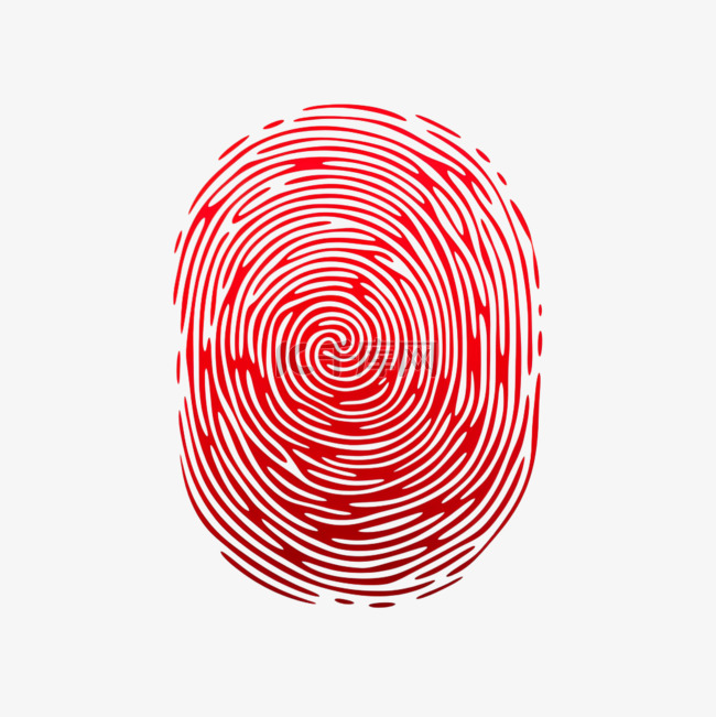 红色圆形指纹纹理免扣元素