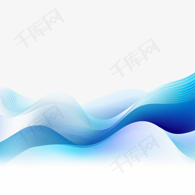 线条风格的流动运动背景的抽象蓝