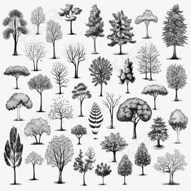 手绘风格的Trees集合