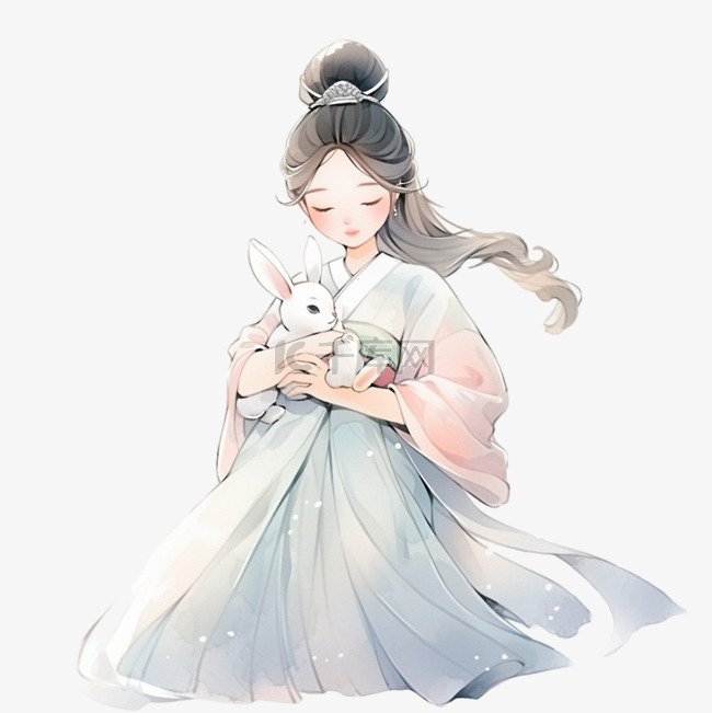 中秋节卡通手绘元素嫦娥仙女