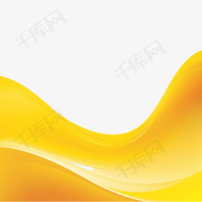 黄色抽象背景，曲线形状