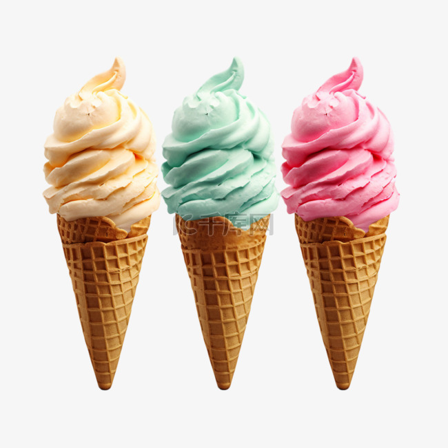 夏日水果冰淇淋圣代冷饮甜品甜筒