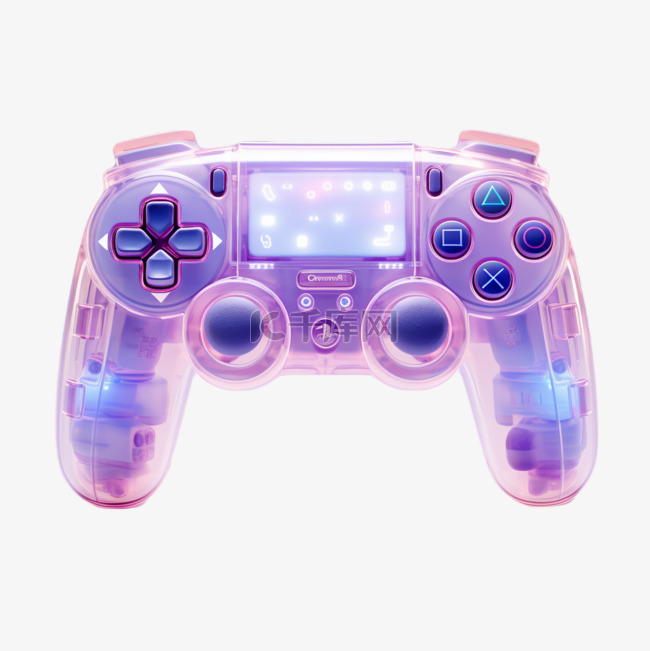 蓝紫色渐变3d游戏手柄icon