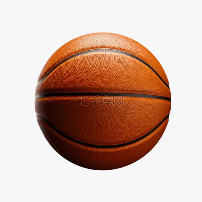 篮球橘色立体质感写实几何装饰图