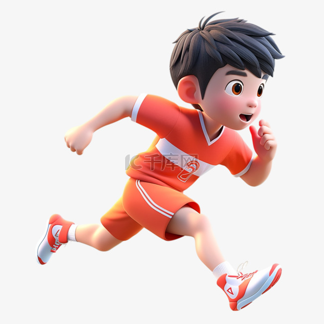 亚运会3D人物竞技比赛项目红色