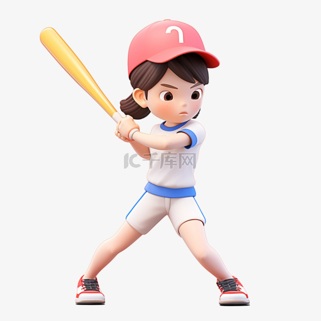 亚运会3D人物竞技比赛打棒球的