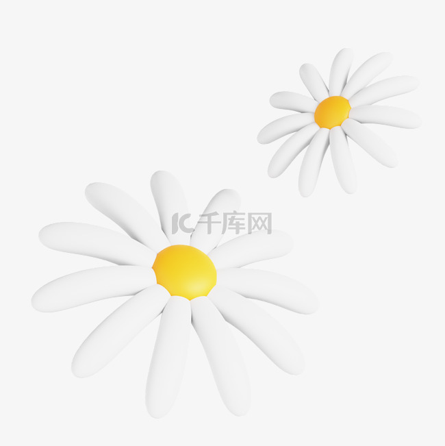 3D菊花小白花立体花朵C4D