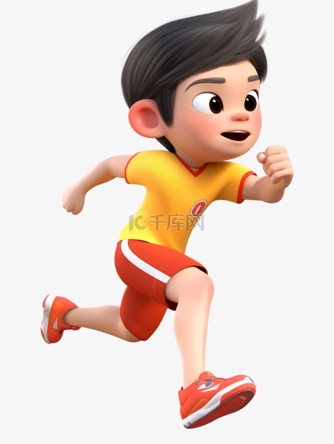 亚运会3D人物竞技比赛黄衣男生
