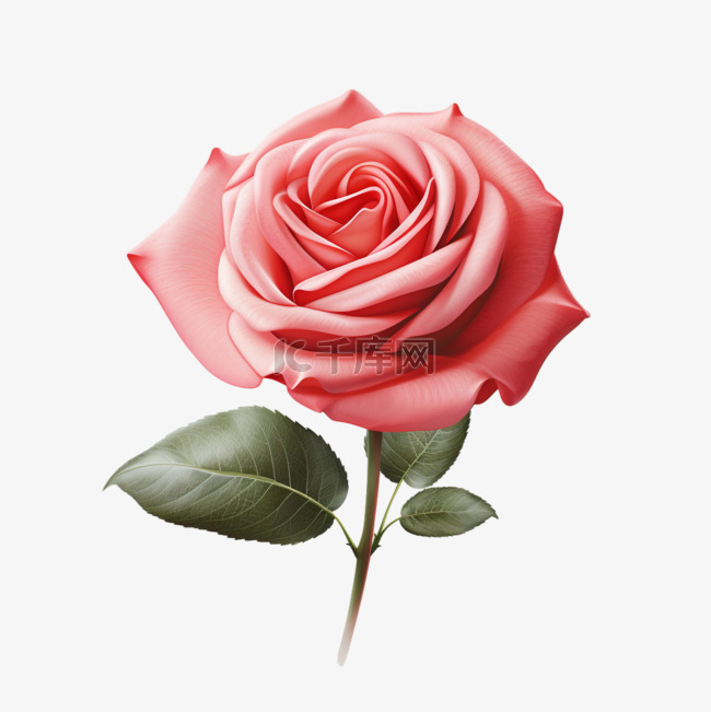 粉色玫瑰淡雅可爱写实元素装饰图