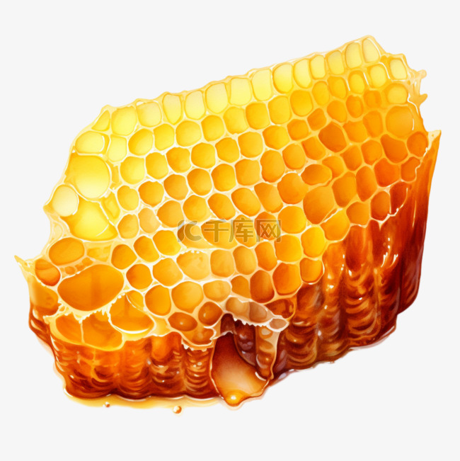 水彩美味蜂蜜块免扣元素