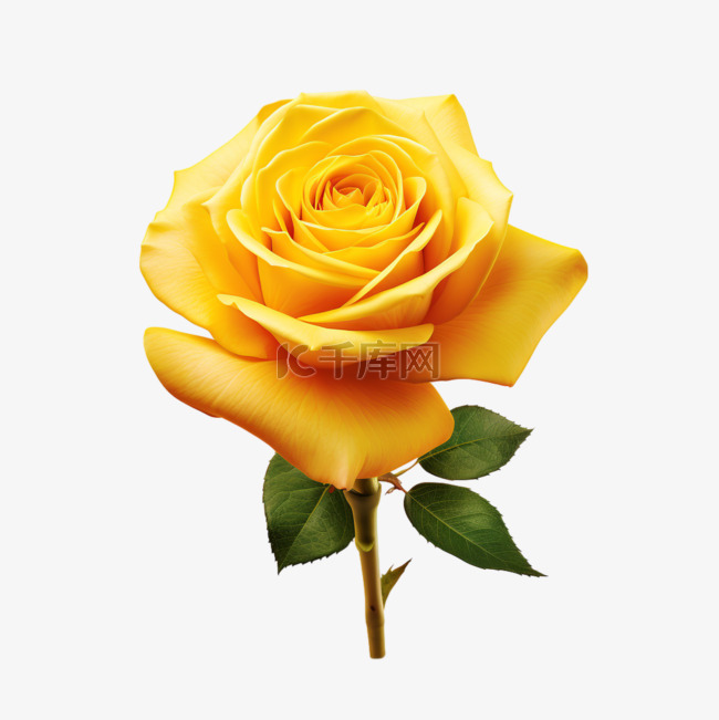 黄玫瑰鲜艳立体3d新鲜写实元素