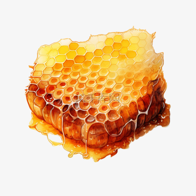 水彩自然蜂蜜免扣元素