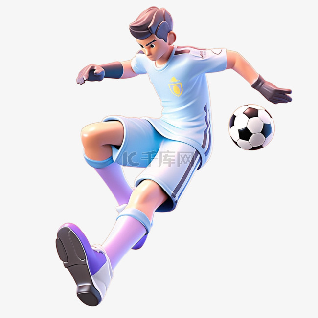 亚运会3D人物竞技比赛男人踢足球