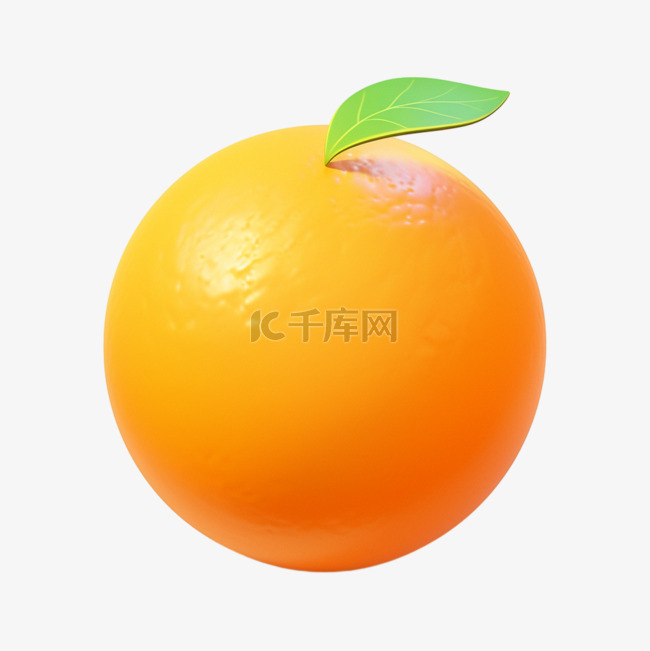 橙子3D可爱图标元素