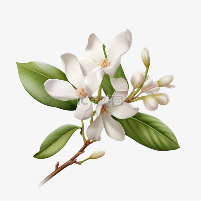 桂花白色美丽清新植物写实AI元