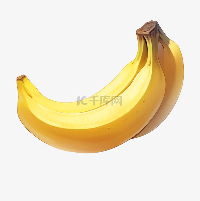 香蕉水果多个手绘写实AI元素装