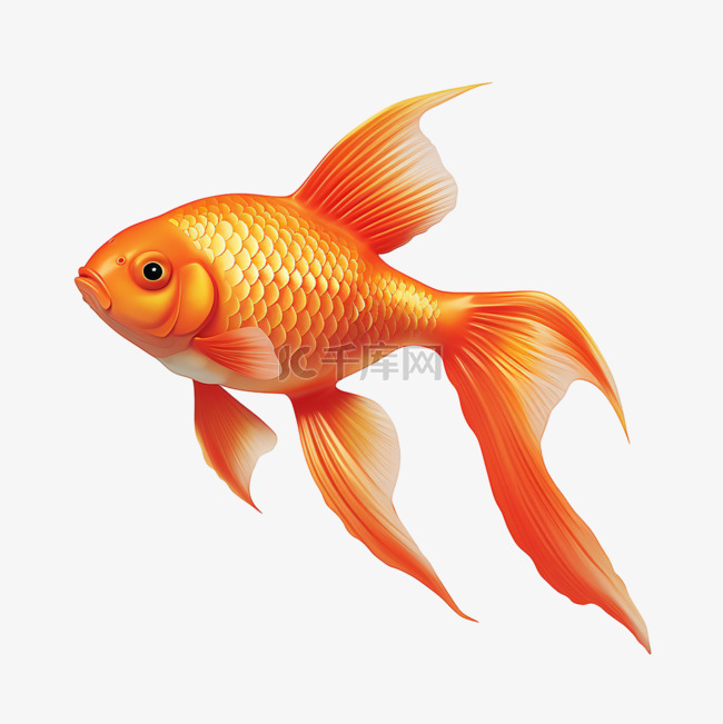 金鱼鱼类动物立体质感AI元素立