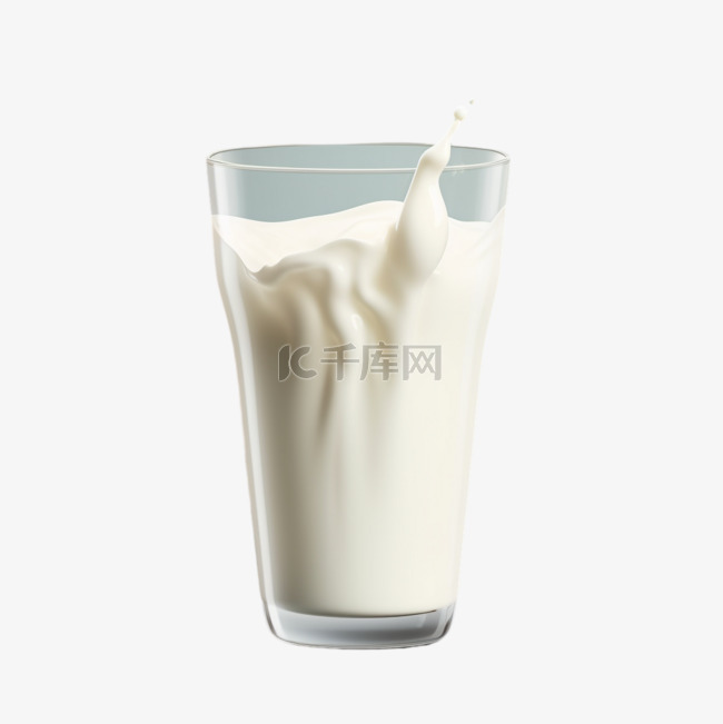 白色牛奶奶制品杯子玻璃AI元素