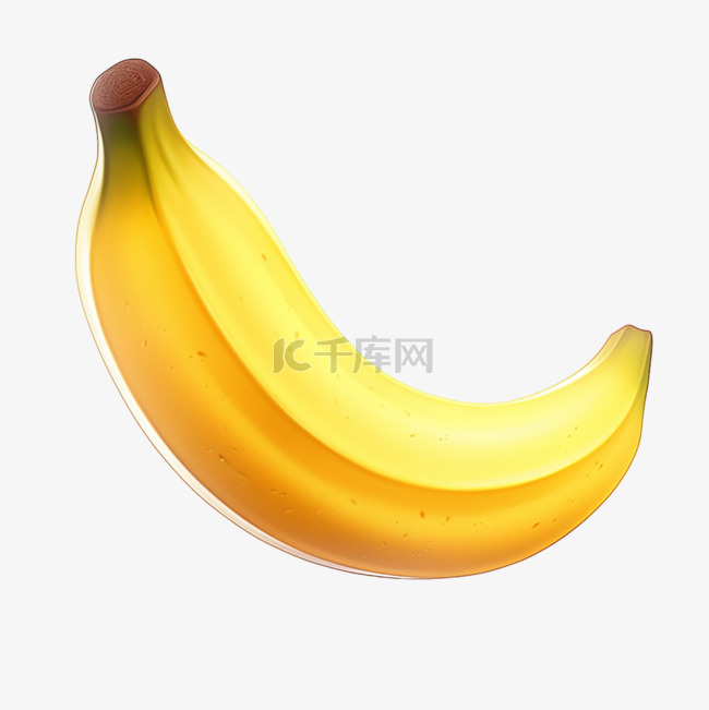 香蕉单个水果手绘写实AI元素装