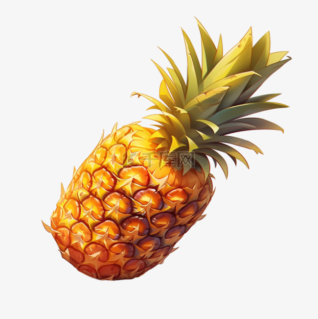 菠萝水果手绘新鲜写实AI元素立