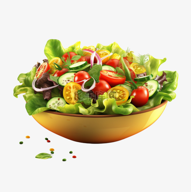 沙拉蔬菜食物健康生菜AI元素立