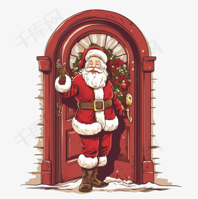 圣诞老人在门口