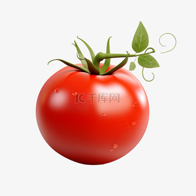 单个西红柿AI元素立体免扣图案