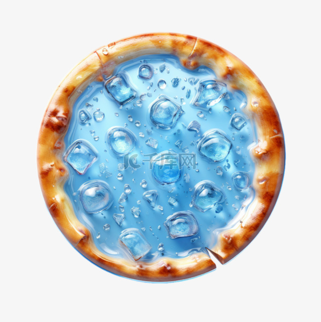 3D渐变质感披萨美食图标生活元