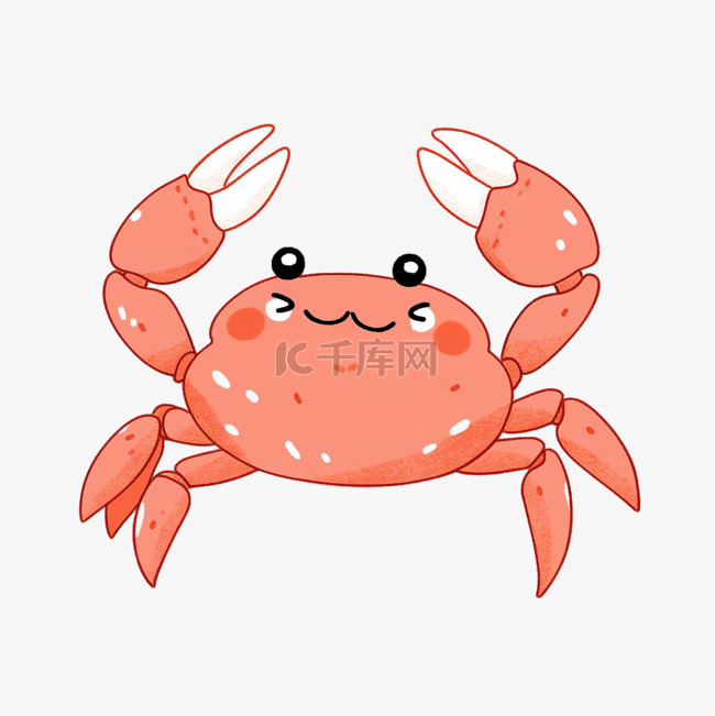 螃蟹元素卡通手绘