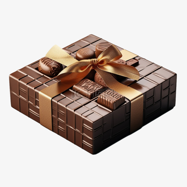 巧克力色盒子装饰AI元素免扣图案