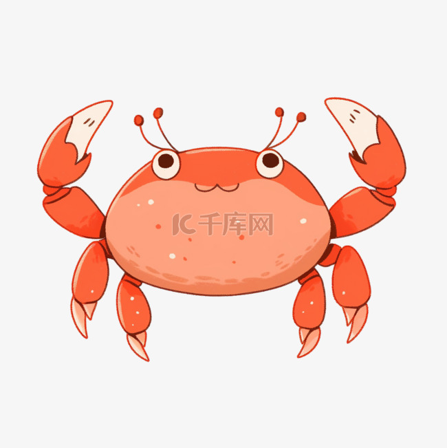 螃蟹手绘元素卡通