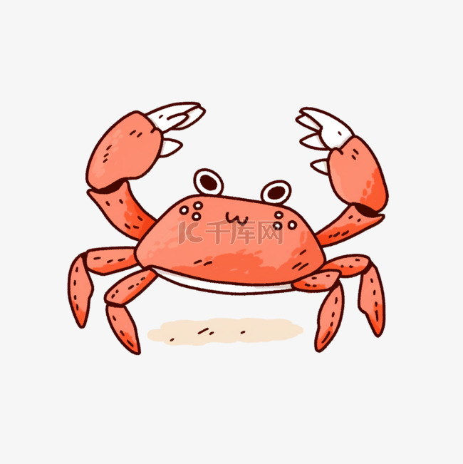 元素螃蟹卡通手绘