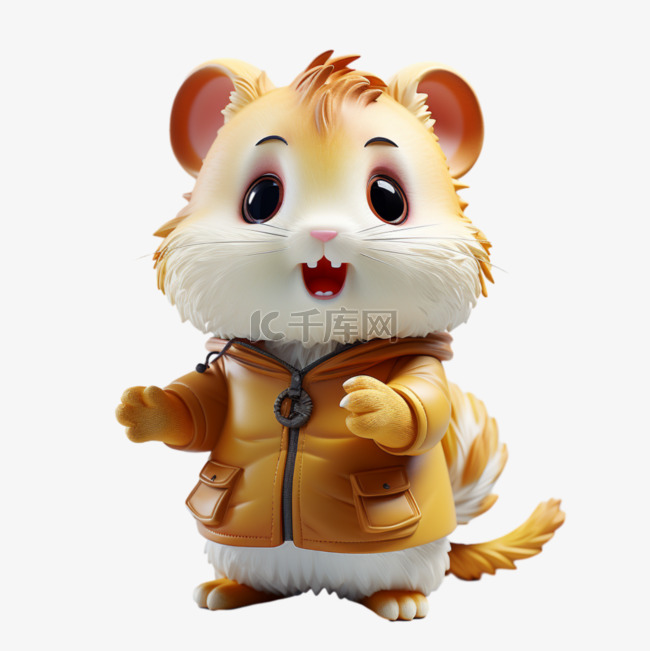 3D竹鼠可爱竹鼠野生动物动物模