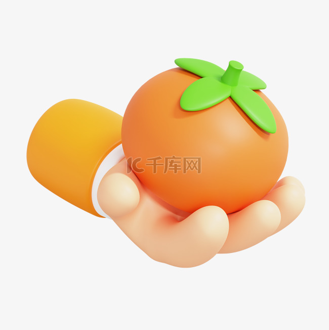 3D农作物柿子立体C4D秋天秋季丰收