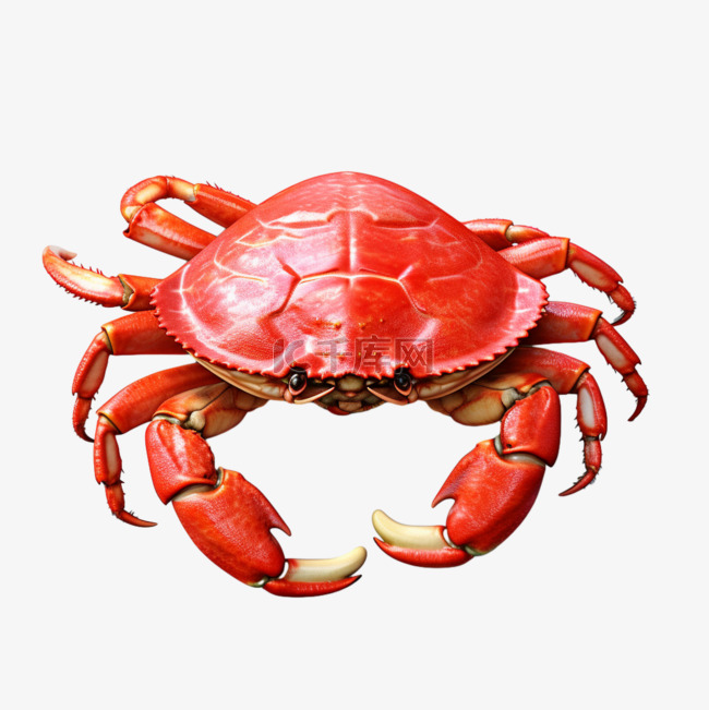 海鲜螃蟹食物AI元素立体免扣图案