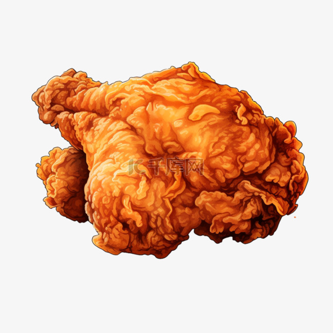 炸鸡快餐食物AI元素立体免扣图案