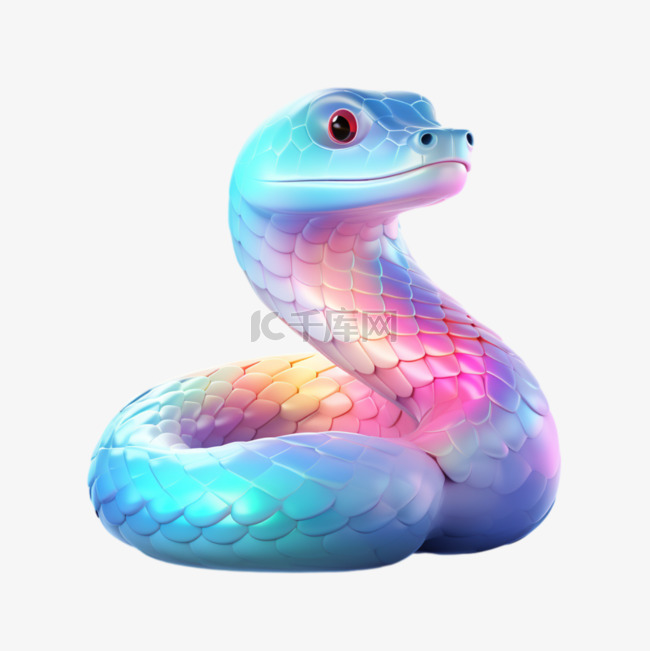3D渐变质感UI设计蛇UX素材