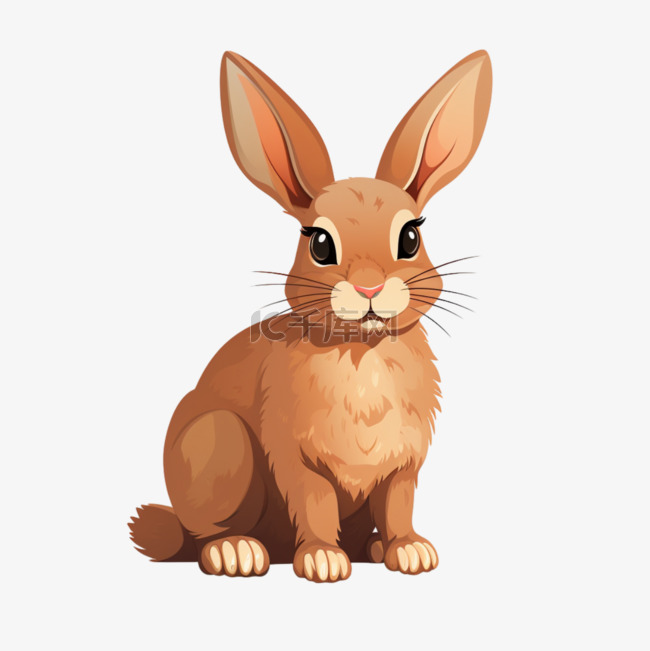 中秋节兔子棕色玉兔吉祥物卡通装