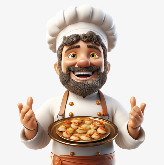 厨师烘焙3D人物卡通立体可爱职业