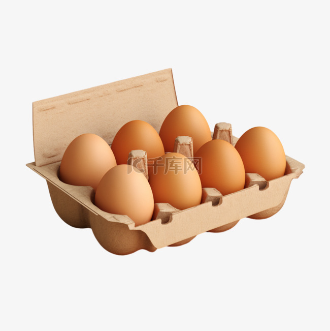 鸡蛋售卖盒子AI元素立体免扣图案