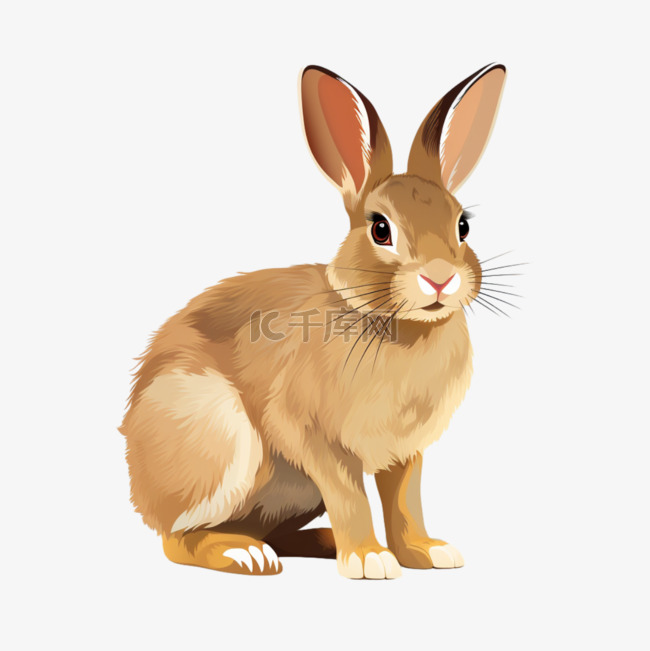 棕色中秋节兔子玉兔吉祥物卡通装