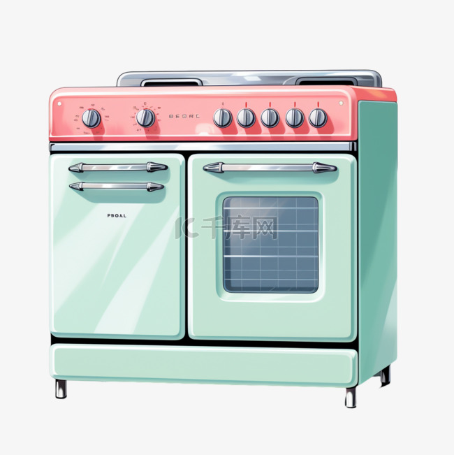 家具家电微波炉烤箱清新配色3D