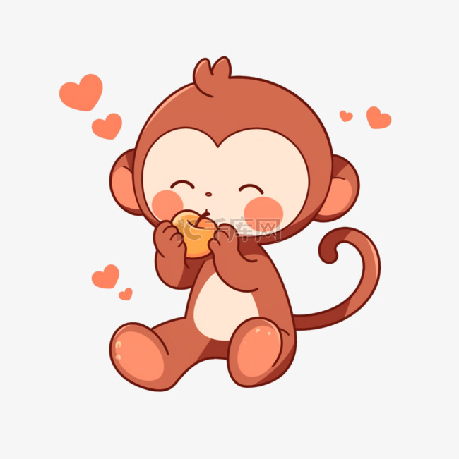 可爱的猴子卡通手绘元素