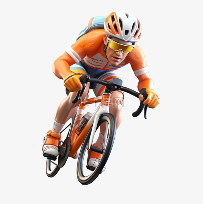 3D亚运会运动员锻炼自行车竞速