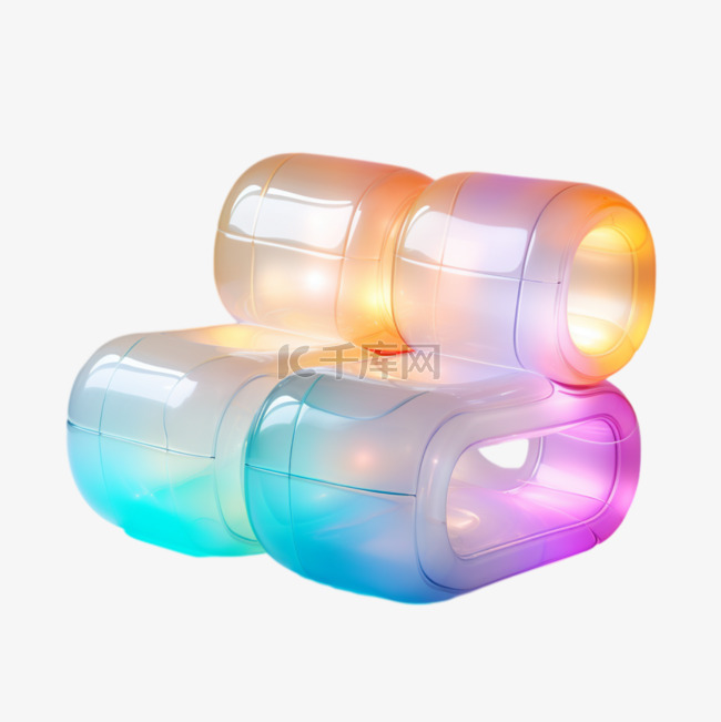 充气感家具3D渐变色时尚透明沙