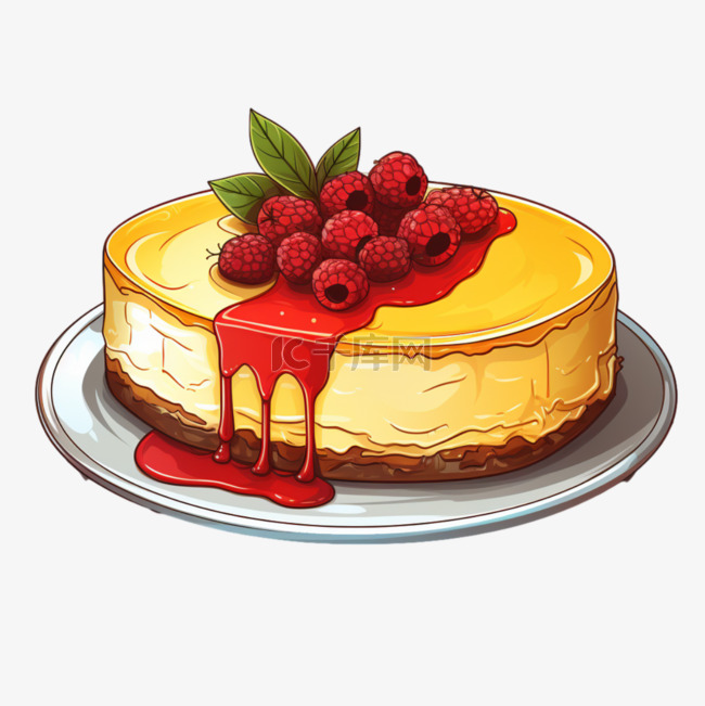 扁平风蛋糕美食食物美味味蕾插画