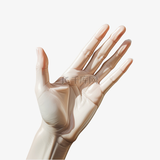 手部修长手指AI元素立体免扣图案