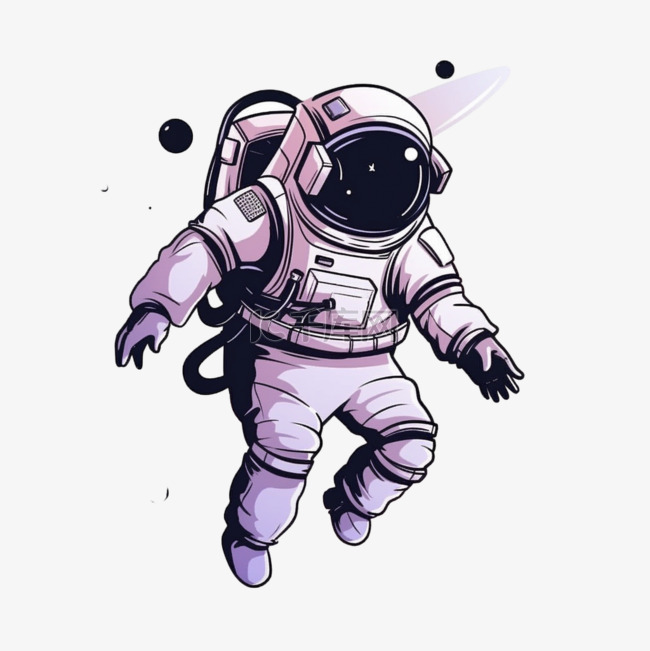 卡通元素宇航员外太空手绘