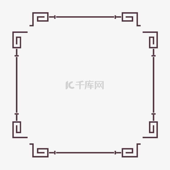 中国风简约线条边框文本框