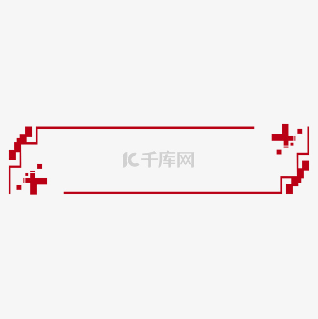 中国风红色简约边框标题框